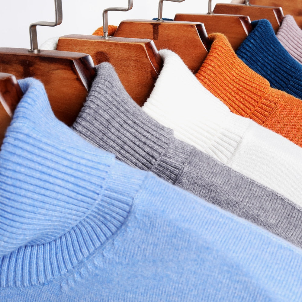 Maglione a Collo Polo in Maglia Unicolore per Uomo | Perfetto per Autunno/Inverno