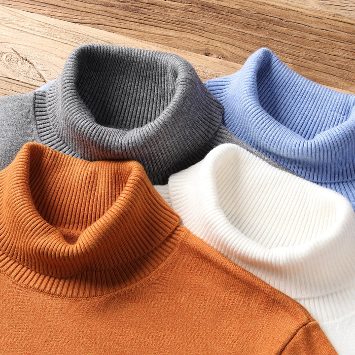 Maglione a Collo Polo in Maglia Unicolore per Uomo | Perfetto per Autunno/Inverno