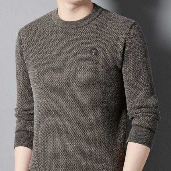 Felpa Relaxed con Collo Rotondo in Pile con Patchwork per Uomo | Perfetta per l'Inverno